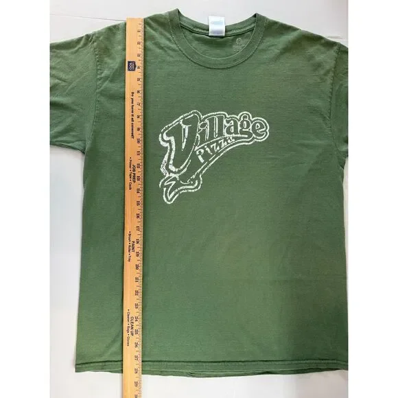 Village Pizza Athens Alabama Green Short Sleeve T Shirt Adult Size L Large - Picture 10 of 11